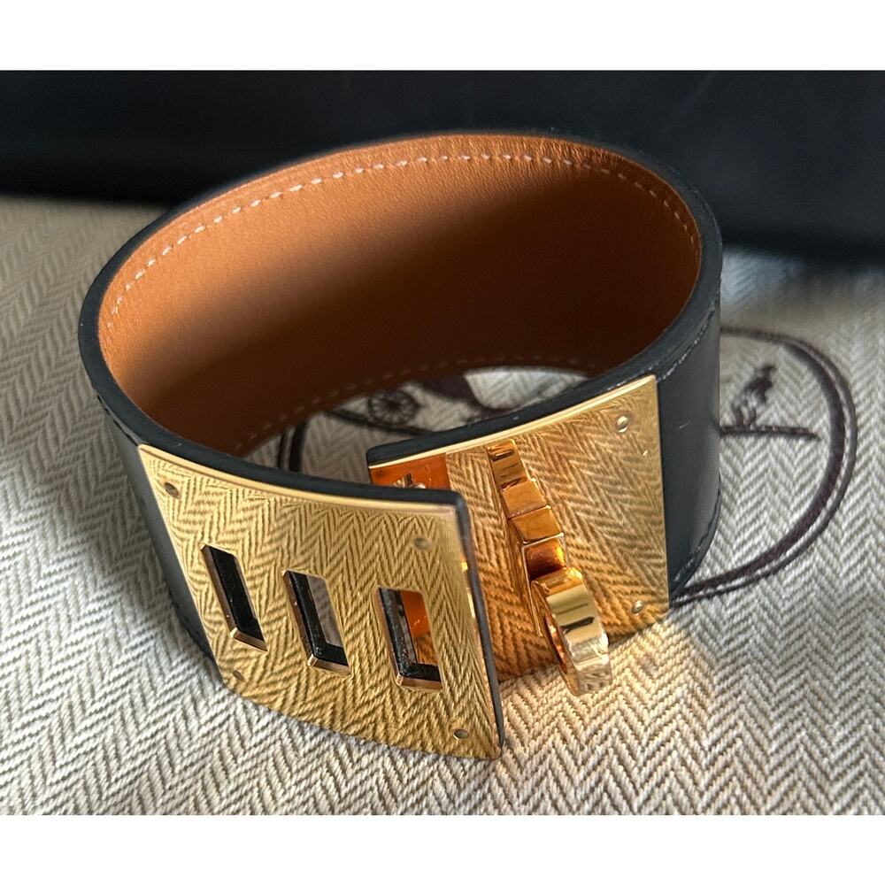 Hermes Kelly Dog Bracelet in Black